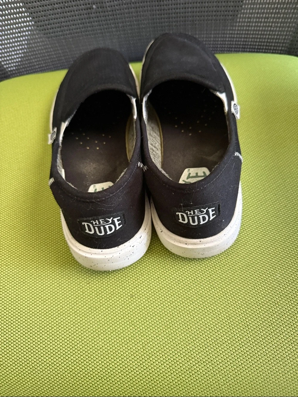 Hey Dude Black Slip On EUC W9